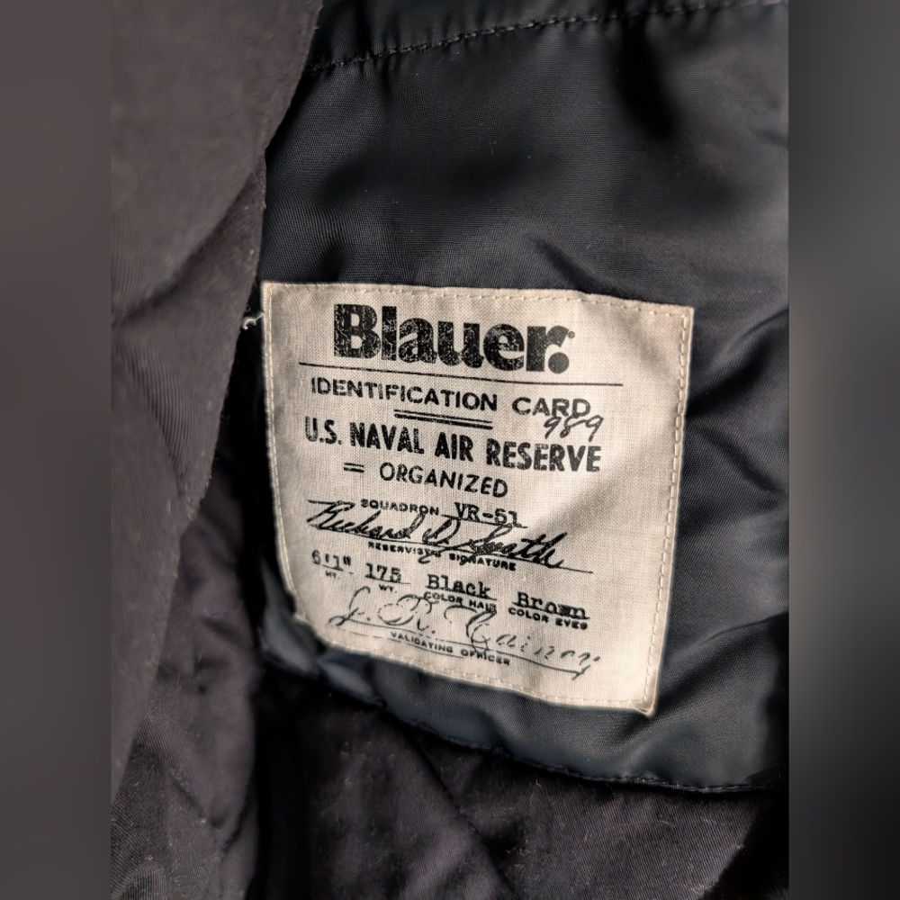 Blauer Heavy Black Bomber Jacket Medium - Picture 7 of 10